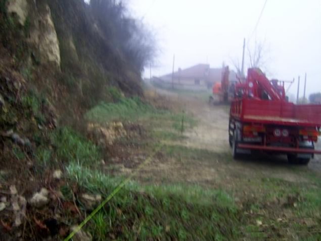 Terra rinforzata prima dell'intervento a Pino d'Asti (AT).